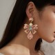 Wholesale Luxury Pink Rhinestone Bowknot Drop Earrings